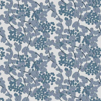 Woven blossoms grey blue coastal vibes tapete
