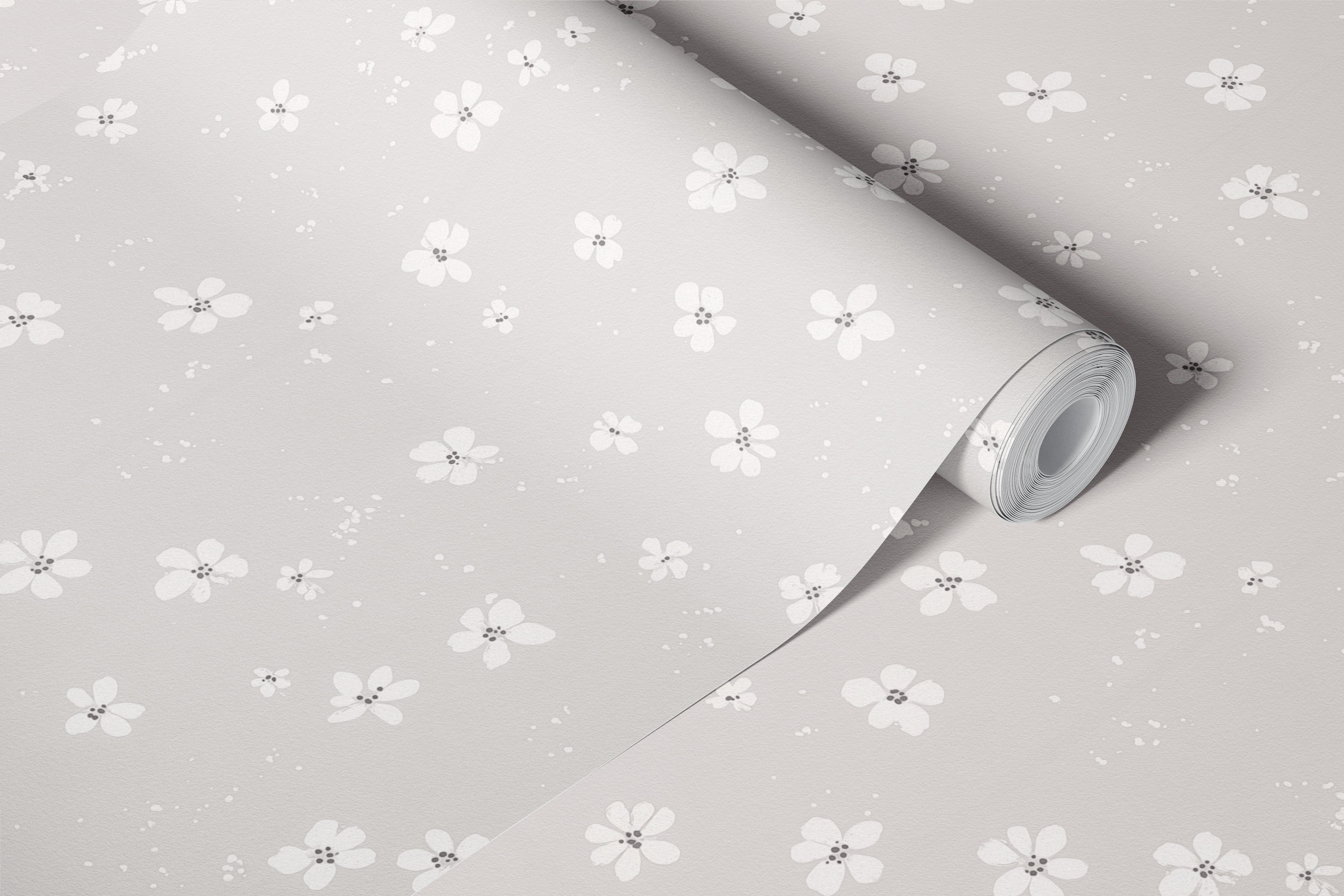 Scandi Minimalist Floral wallpaper in a room