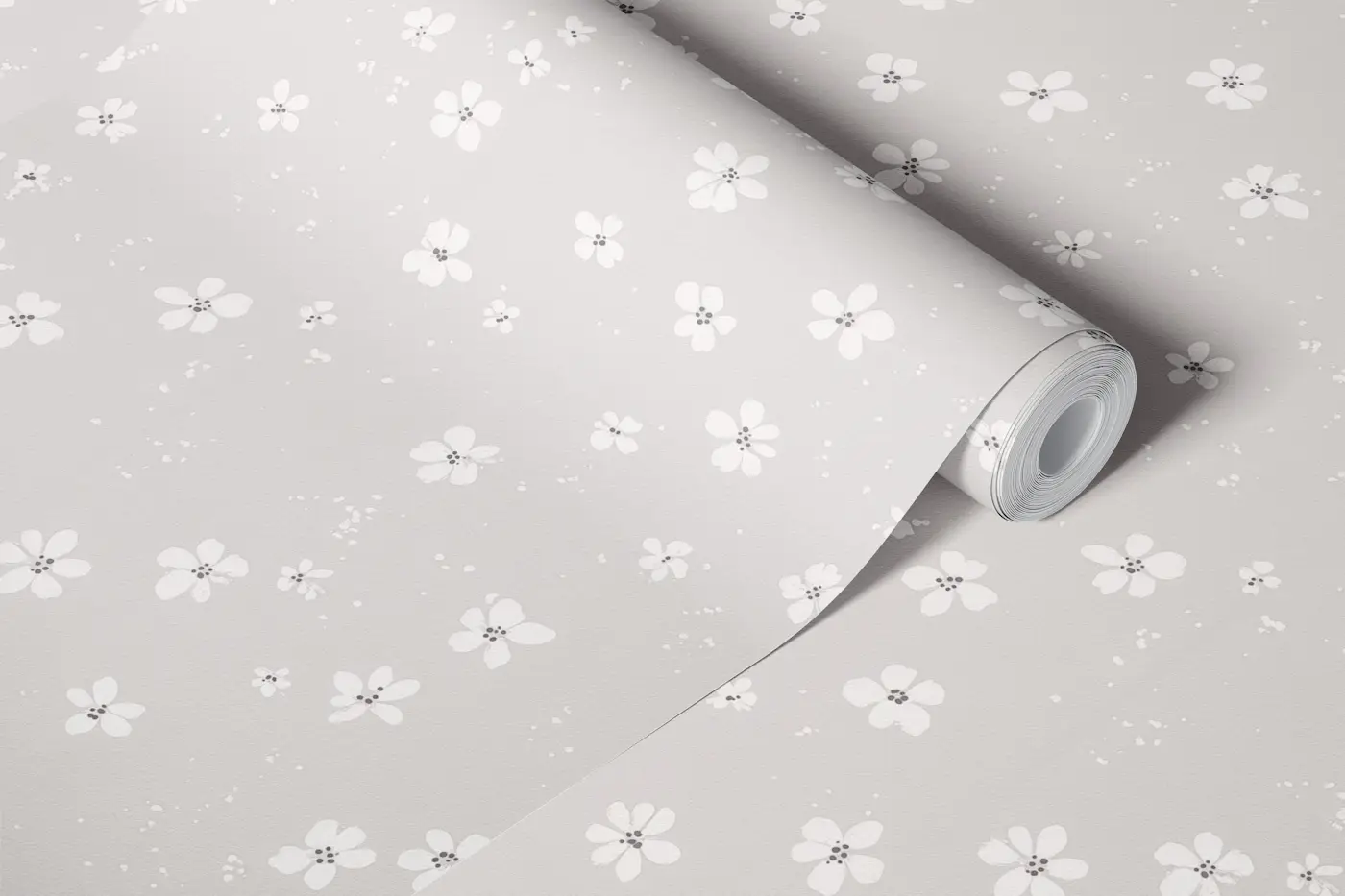 Scandi Minimalist Floral – Linen wallpaper roll