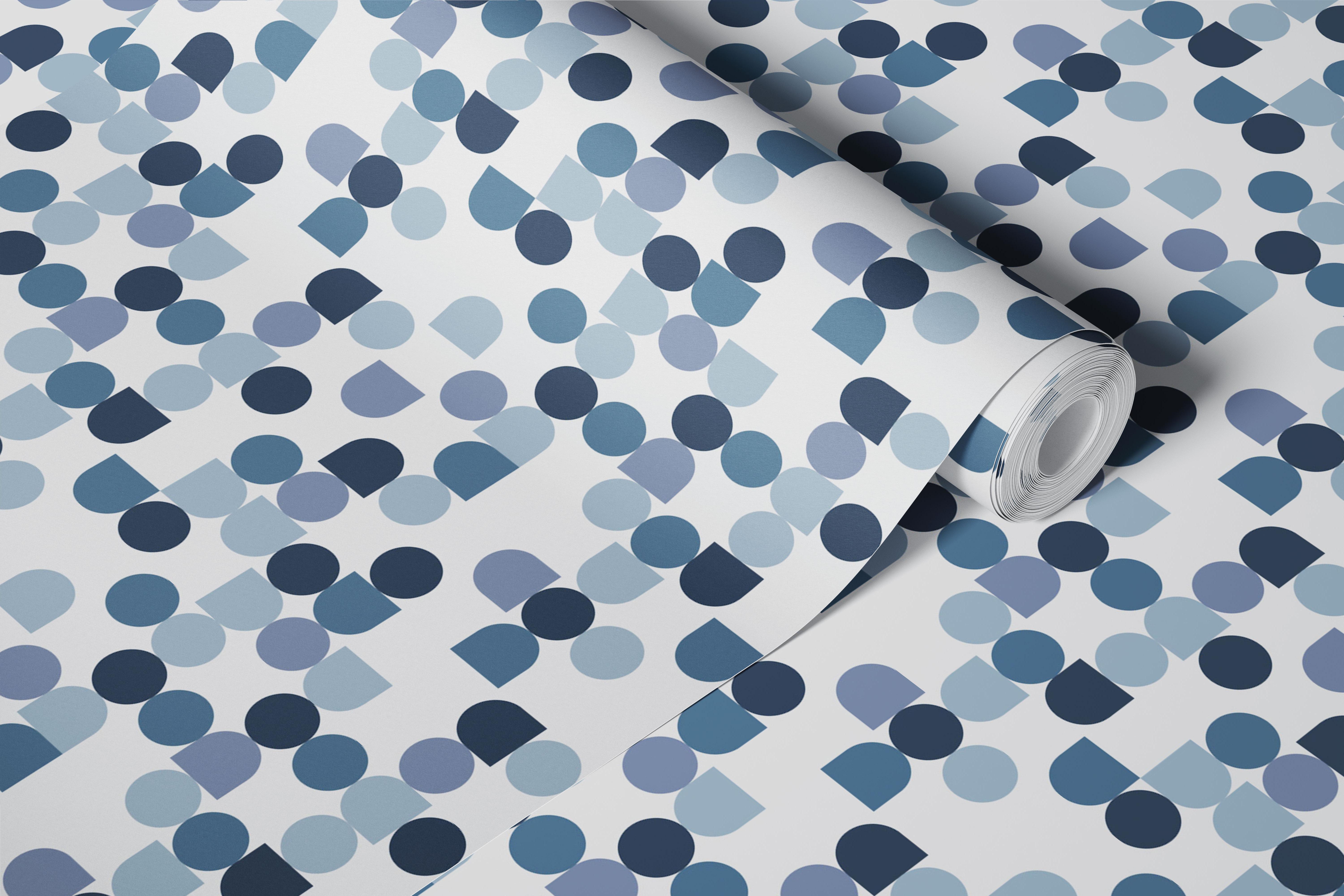 Geometriske former kyststemning tapet i et rum