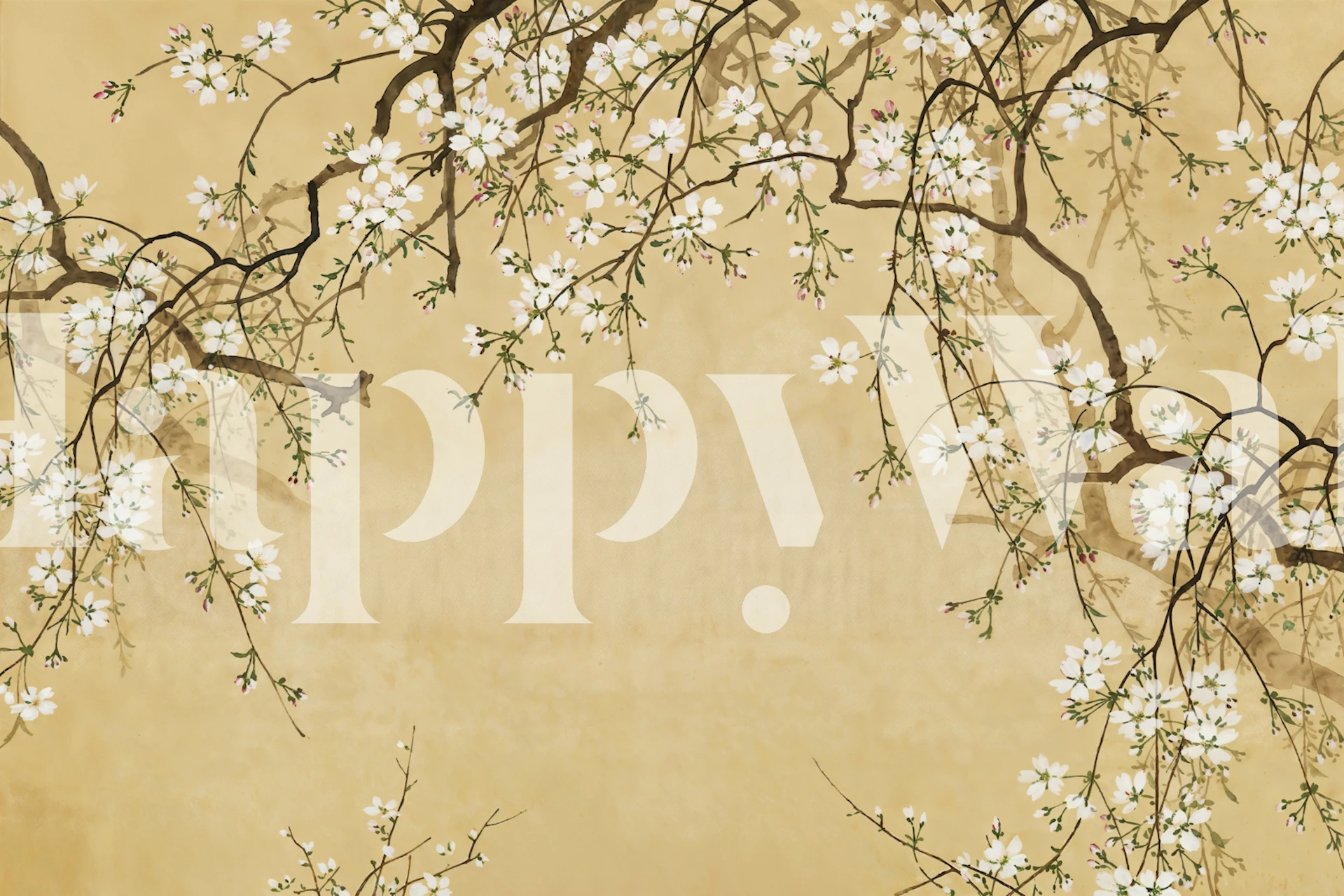 Cherry Blossom Garden wallpaper in a room