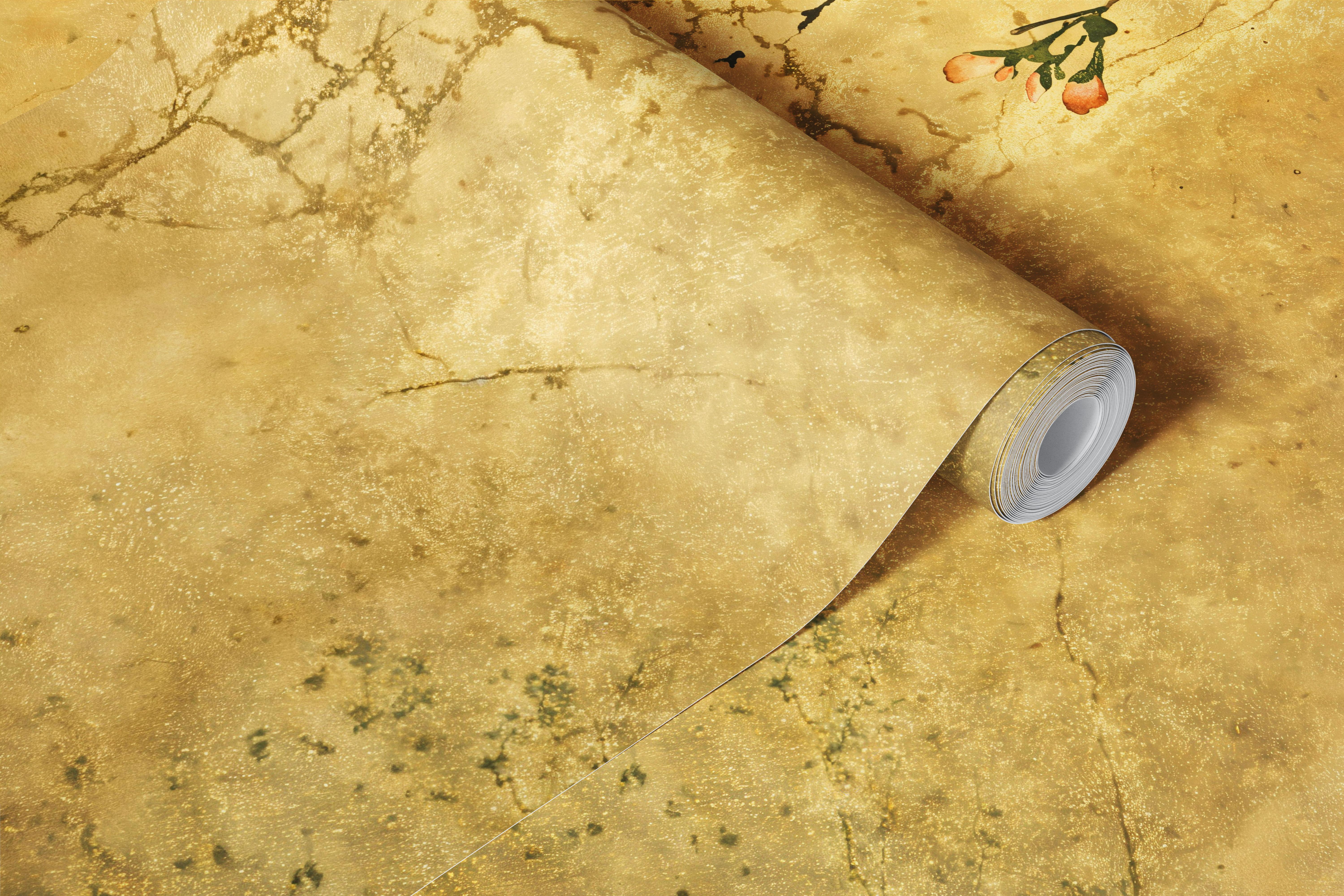 Vintage Cherry Blossom Branches behang in een kamer