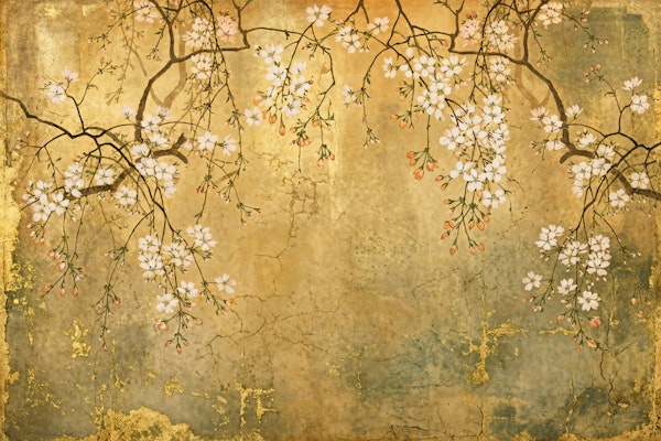 Vintage Cherry Blossom Branches