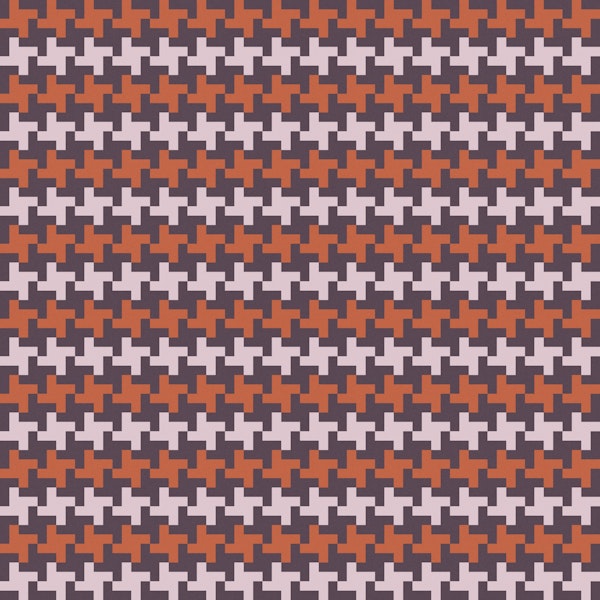 Retro Houndstooth Rust Mauve