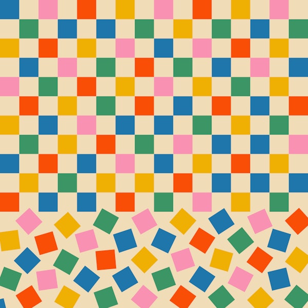 Colorful Geometric Checkered Check Shake