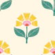 Colourful block print style textured flower