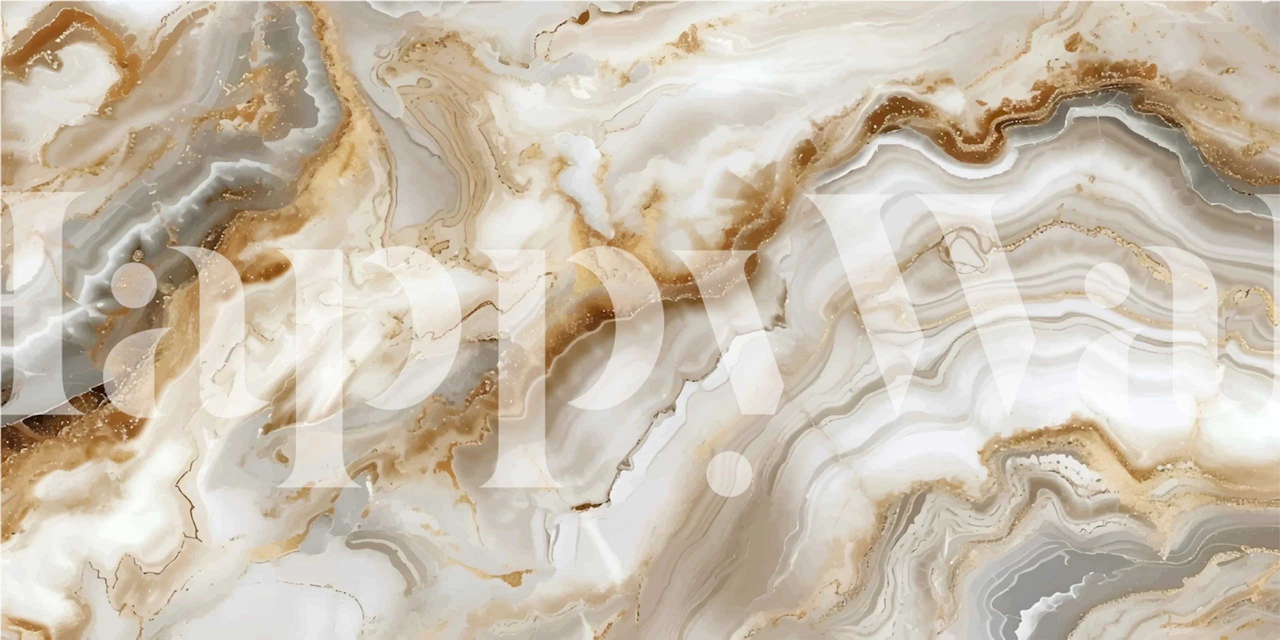 Mocha cream marble mural in a room setting