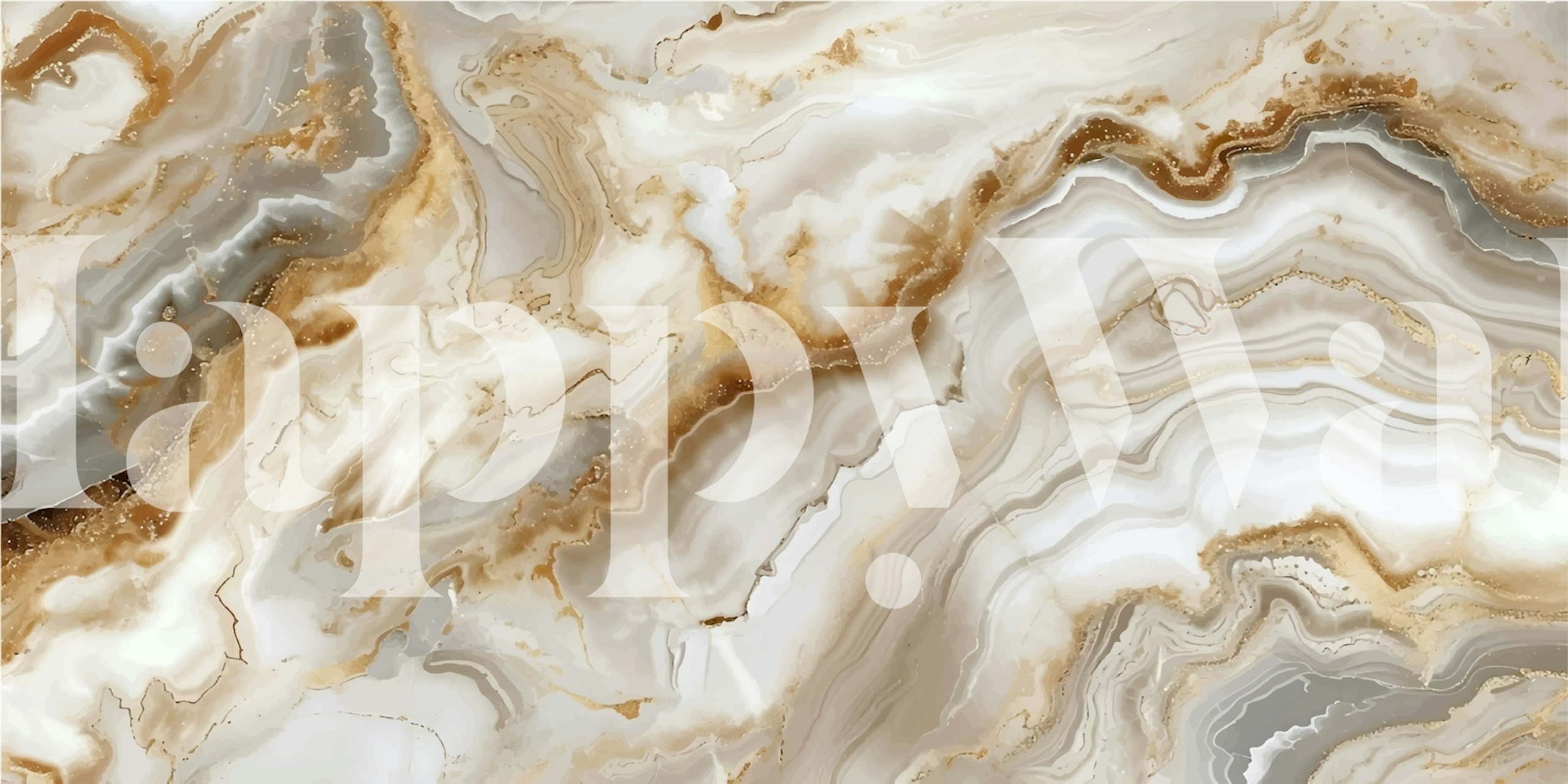 Mocha cream marble mural in a room setting