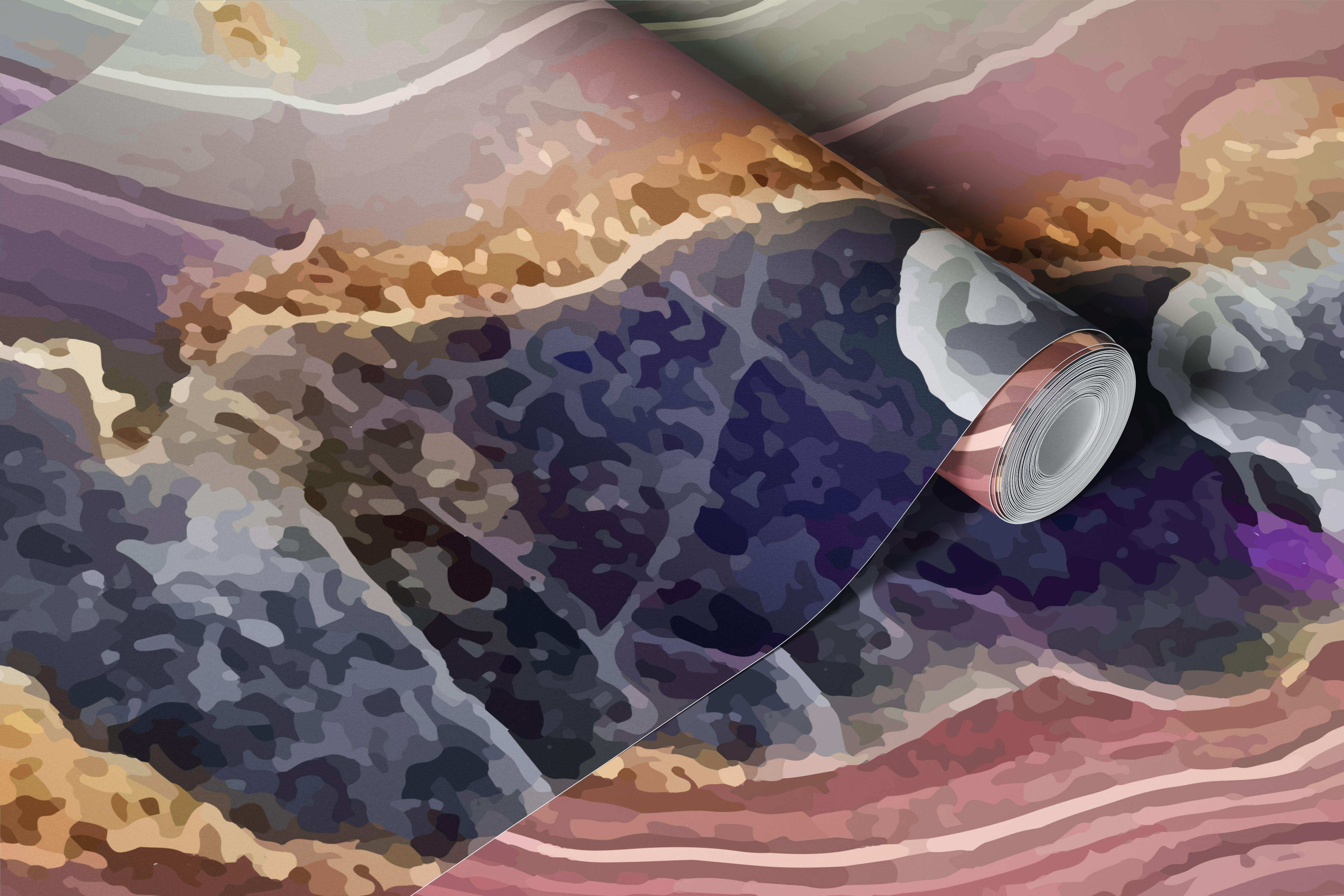 Colourful agate mural wallpaper in a room