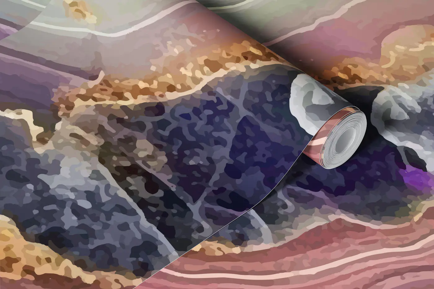 Colourful Agate Surface Mural wallpaper roll