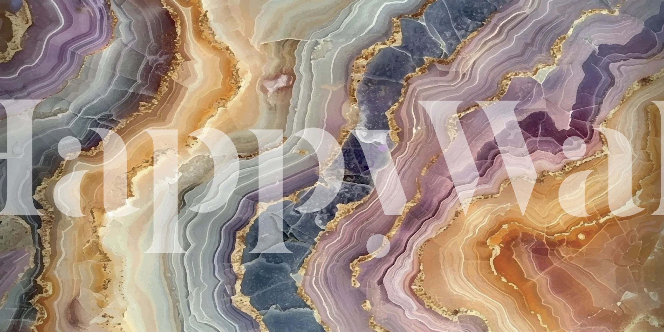 Colourful agate mural wallpaper in a room