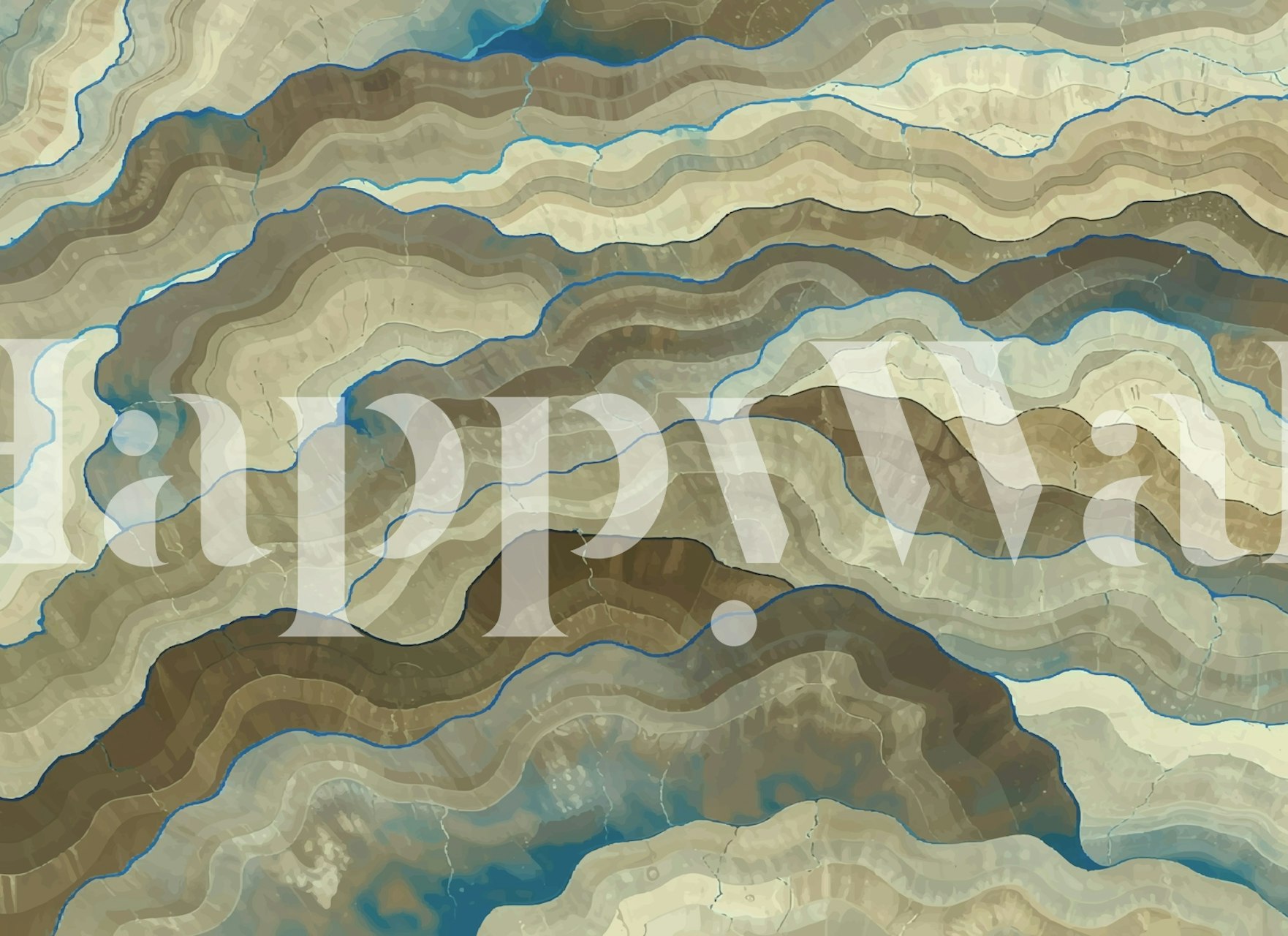 Organic shape surface wallpaper in a room