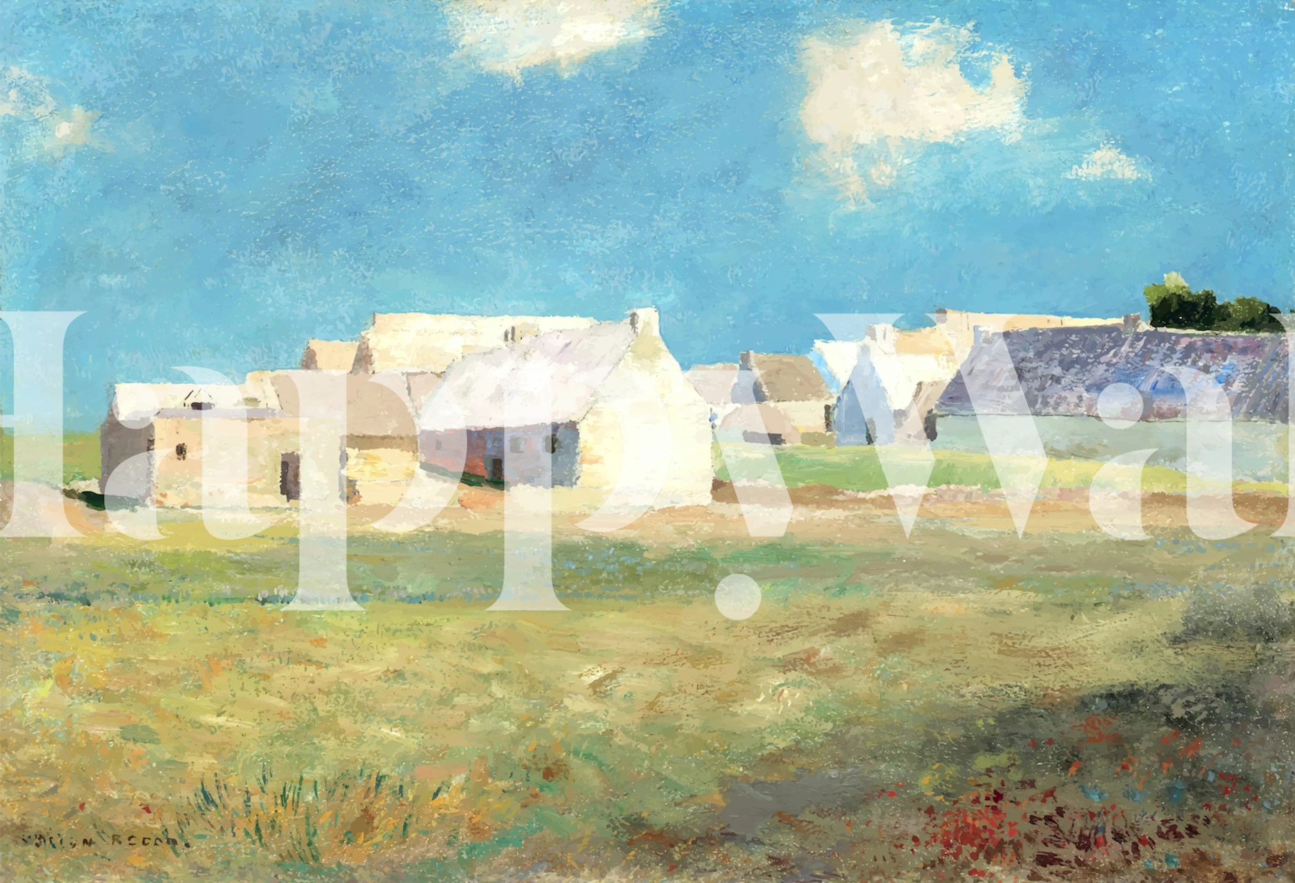 Breton Village wallpaper in a room