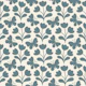 Flowers and butterflies block print blue