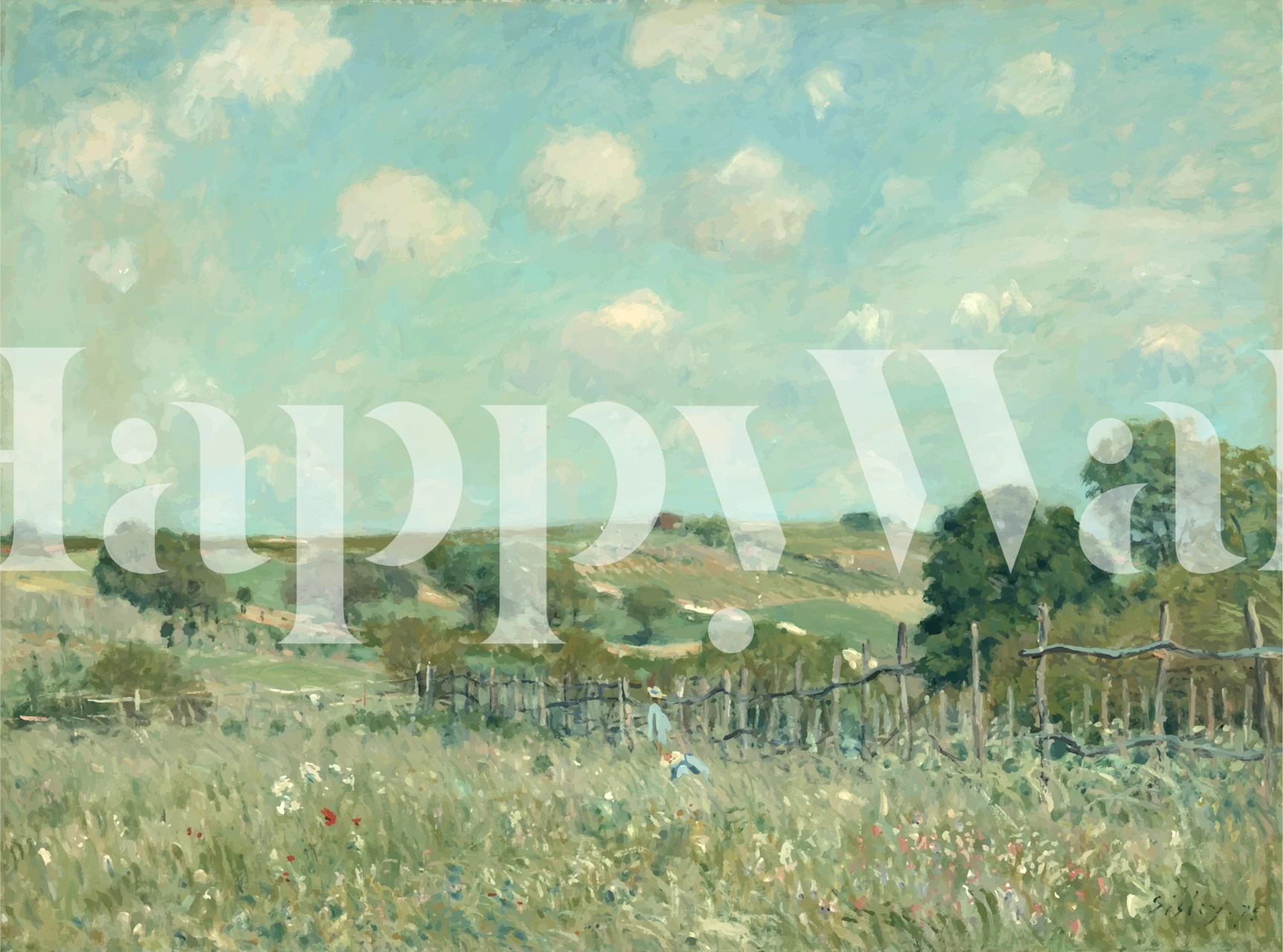 Engtapetdesign i et rum