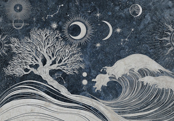 Astrological night landscape