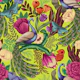 Maximalist Peacock Fantasy Garden -Neon Green