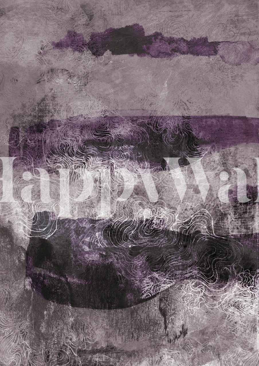 Violet abstract wallpaper in a room