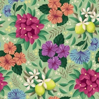 Mediterranean Maximalist Garden - Sage Green wallpaper