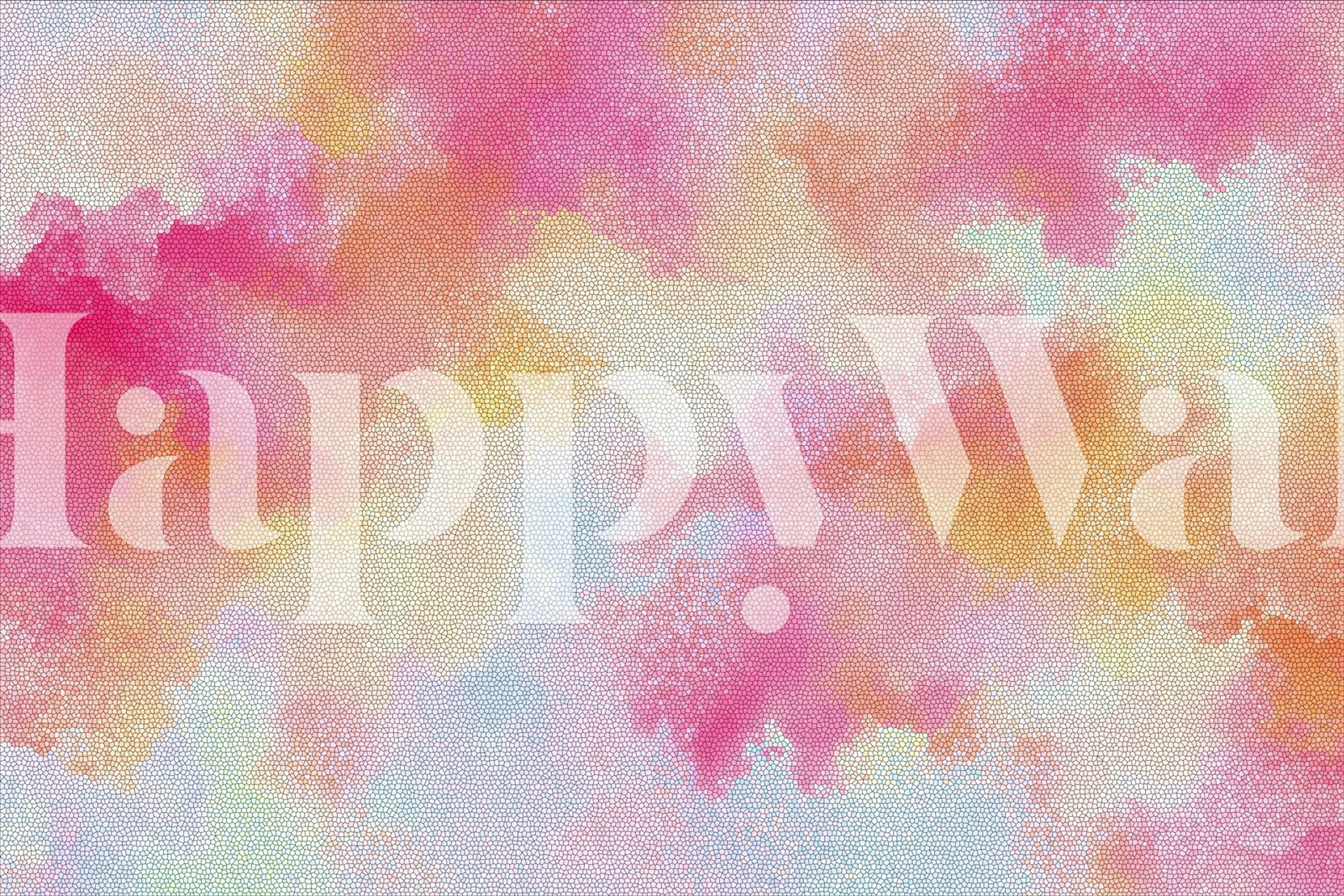 Cotton Candy Cloud Mosaic wallpaper in a room