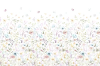 Spring floral meadow ombre large wallpaper