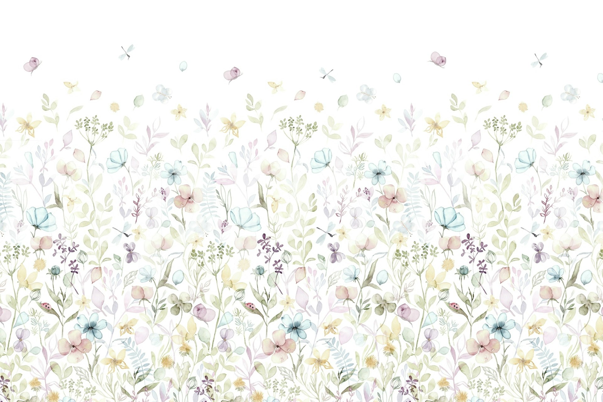 Våräng med blommor-tapet i ett rum