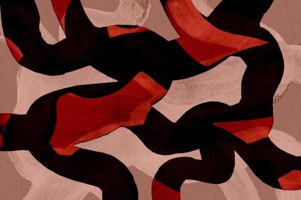 Terracotta Black Bold Brushstrokes