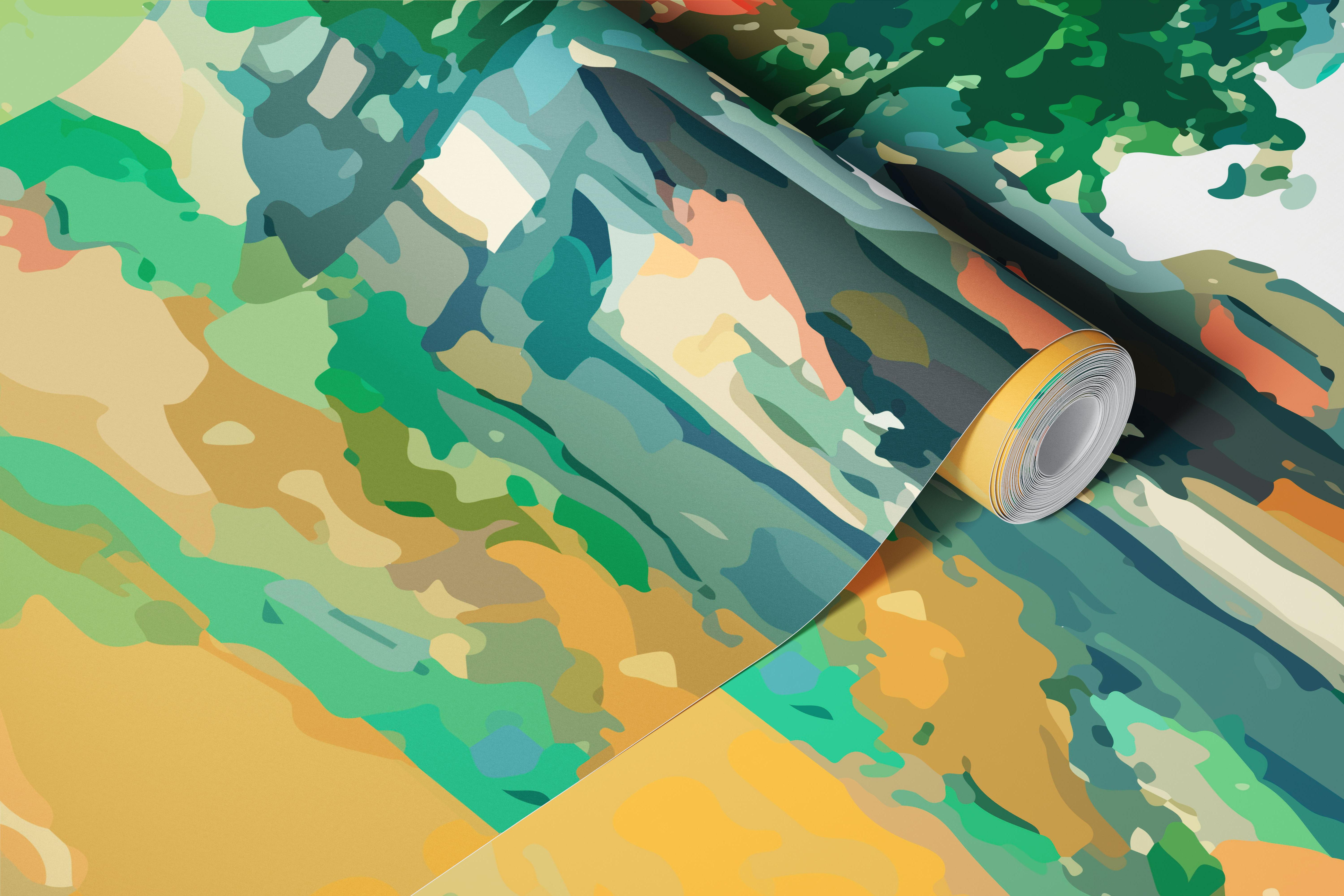 Landscape Near Paris Border Cezanne wallpaper design