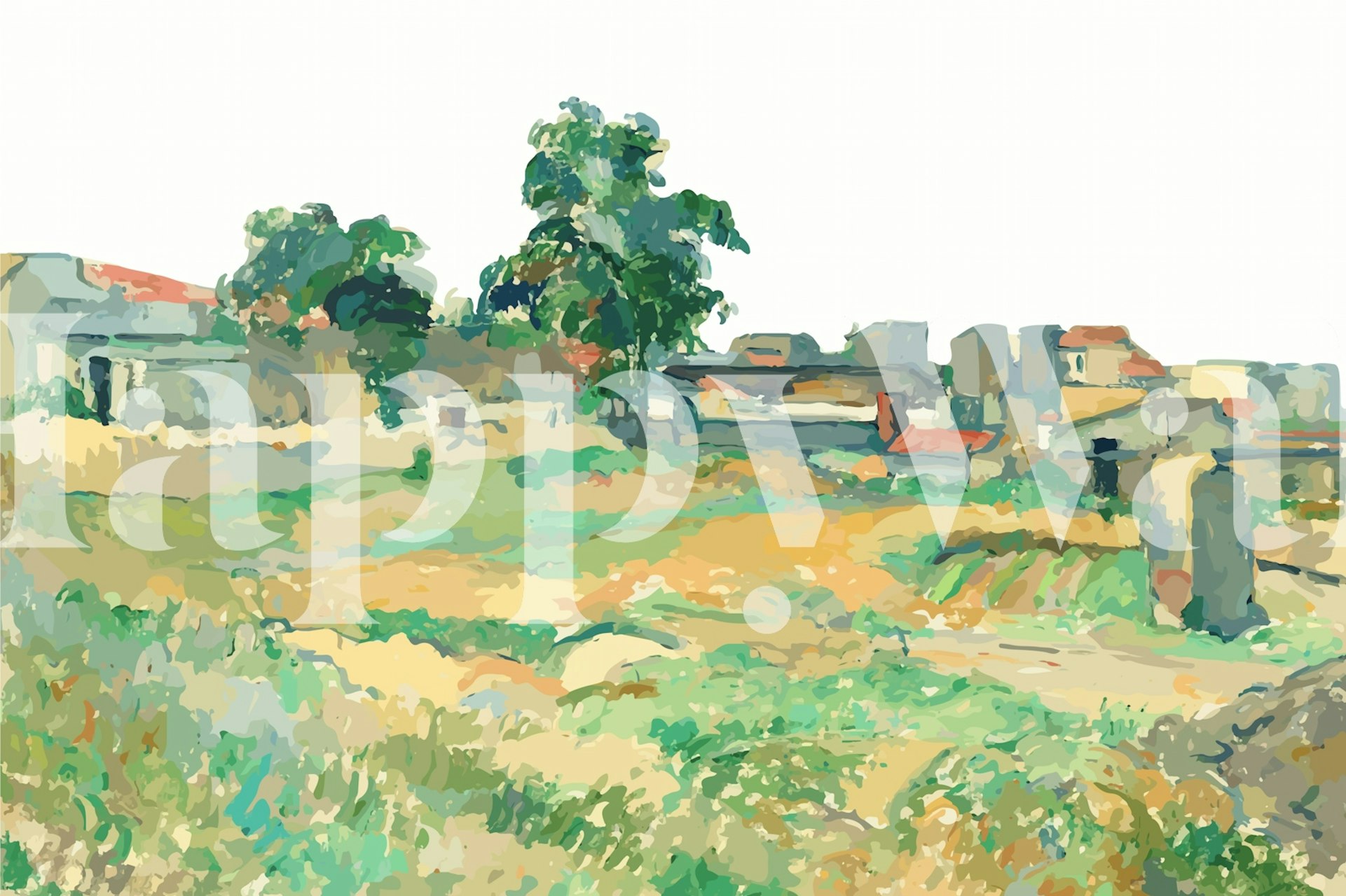 Landscape Near Paris Border Cezanne behangontwerp