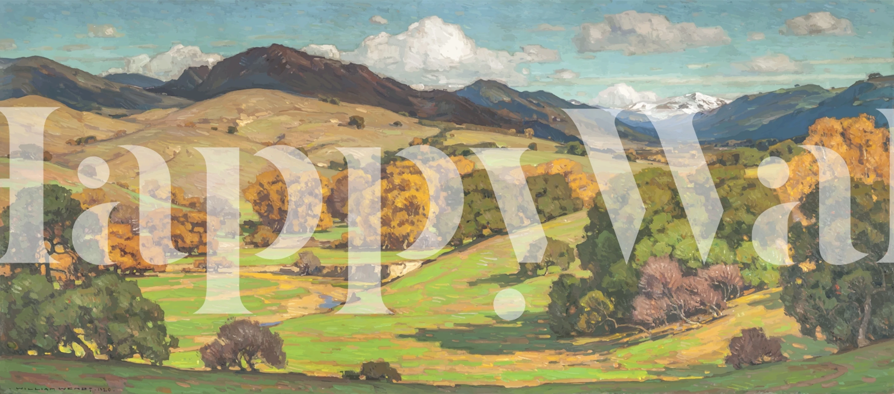 California landscape wallpaper in a room