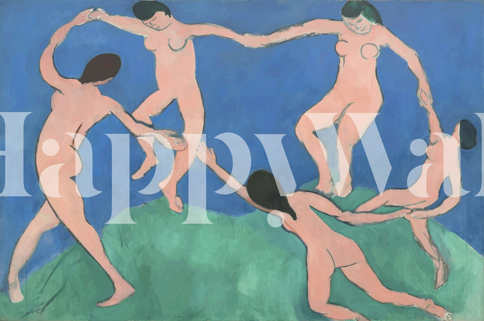 Henri Matisse's La danse wallpaper in a room