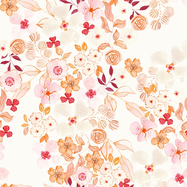 Peach Blush Watercolor Florals