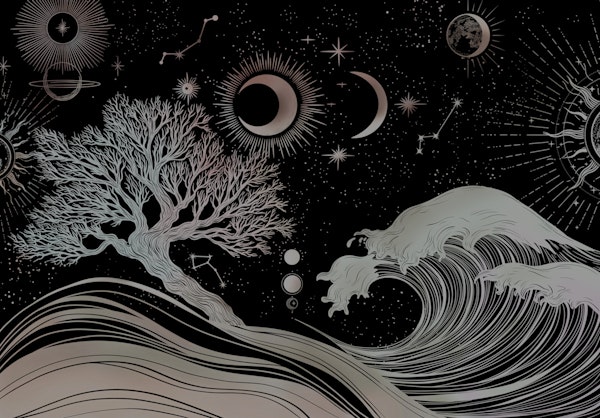 Boho Celestial Ocean Night