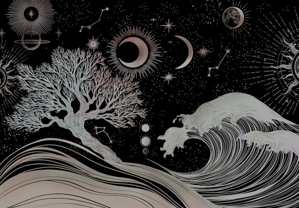 Boho Celestial Ocean Night