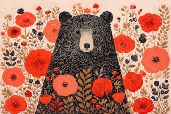 Woodland Bear in Bloom