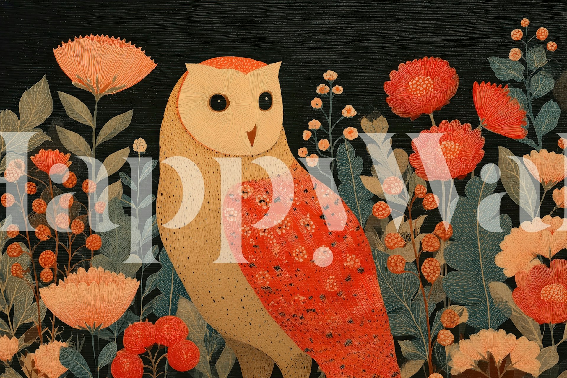 Enchanted Owl Garden tapeta u sobi