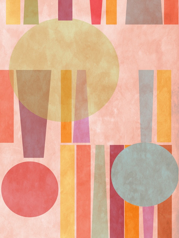 Soft Retro Geometry in Blush Pink