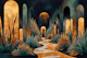 Moody Teal Desert Oasis