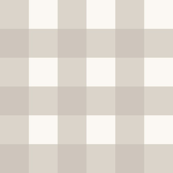 Warm Greige and Ivory Farmhouse Vichy Check Wallpaper