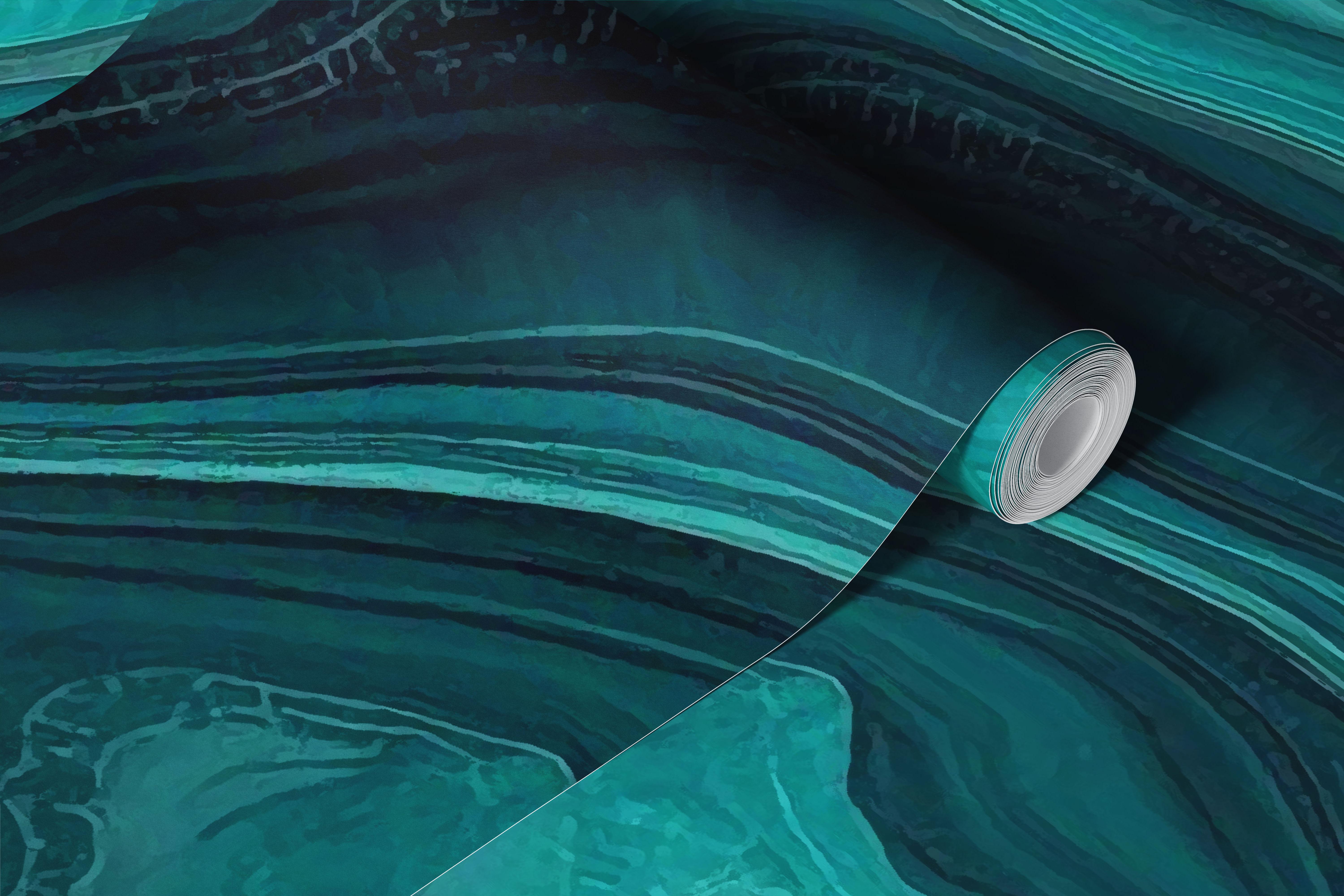 Deep Ocean Stone Mural wallpaper in a room