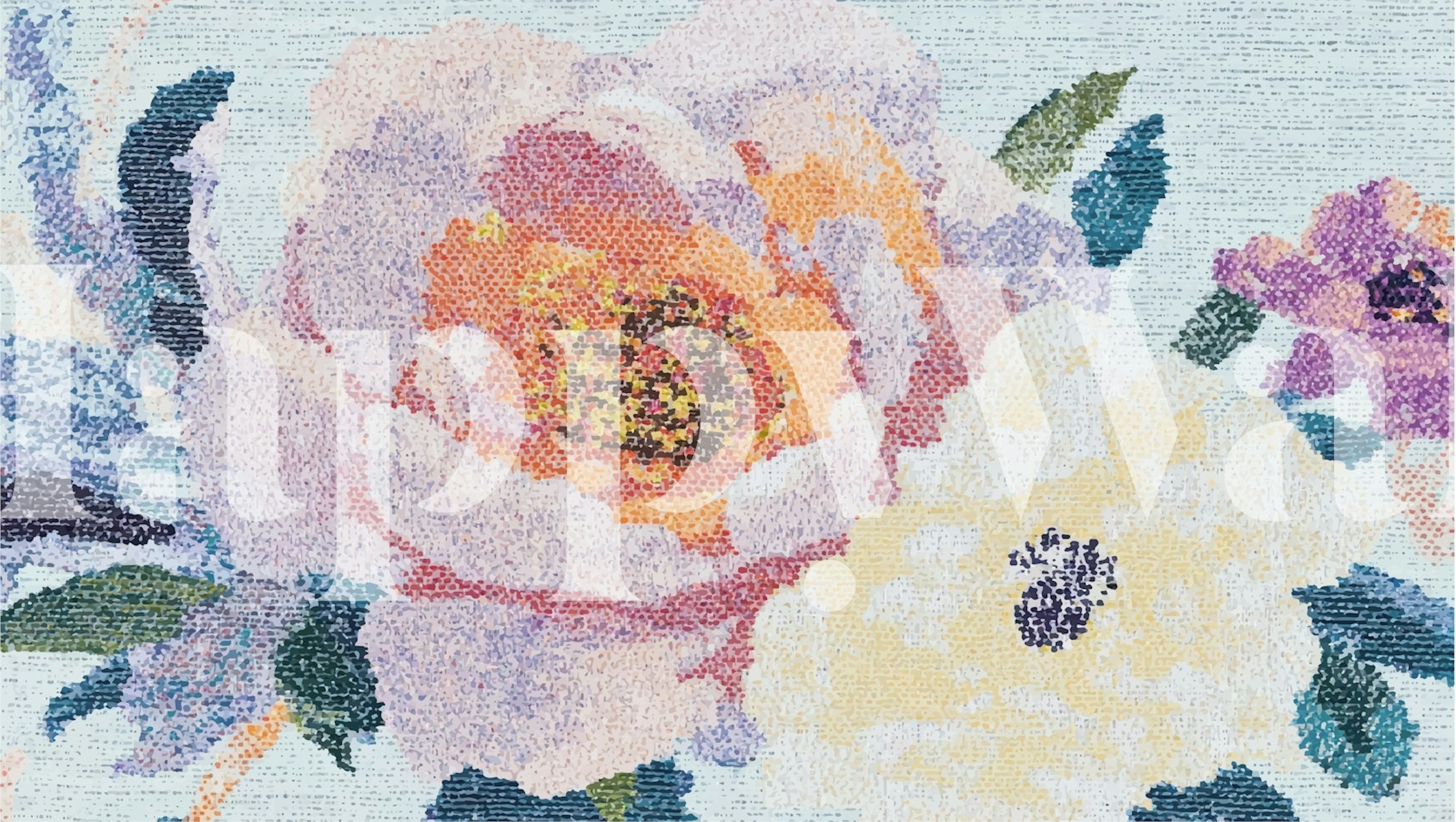 Floral Mosaic wallpaper design in a room