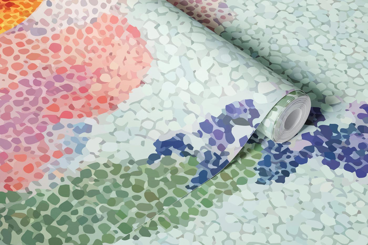 Floral Mosaic with Lilac wallpaper roll