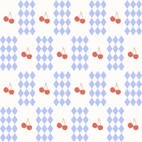 Checkered Diamonds and Cherries Pattern papiers peint