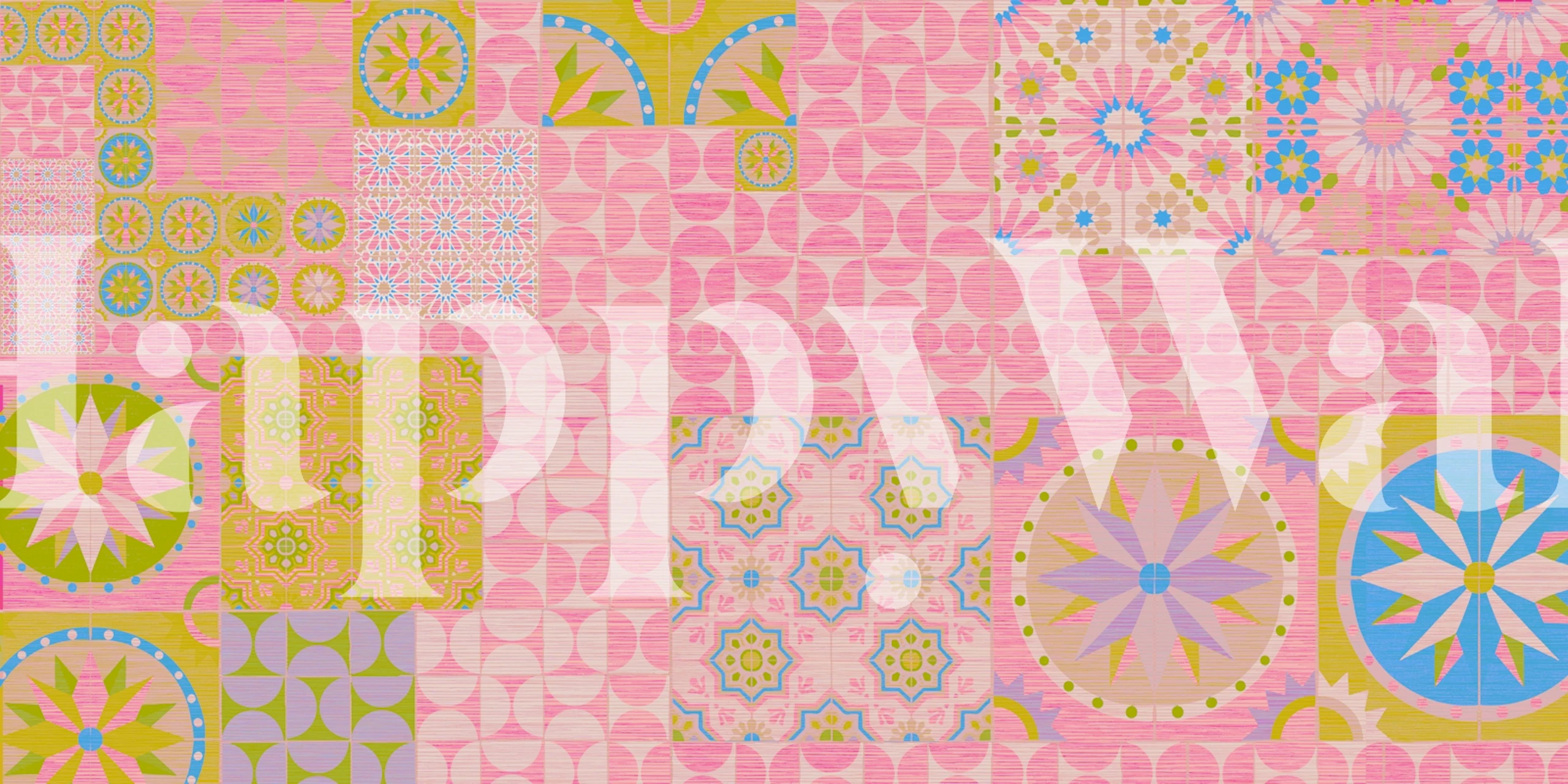 Tile Mosaic wallpaper design in a room