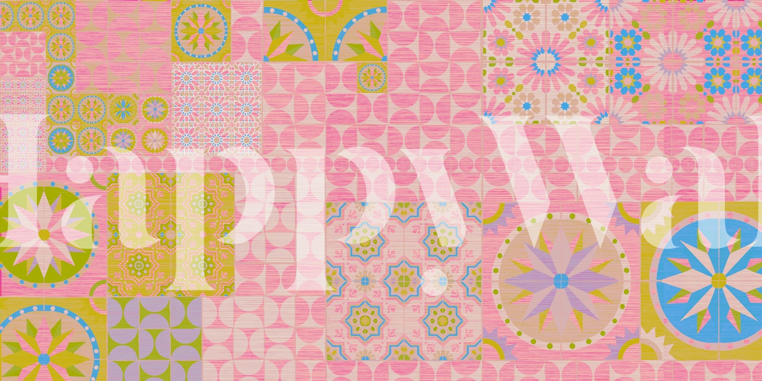 Flīžu mozaīkas tapetes dizains telpā