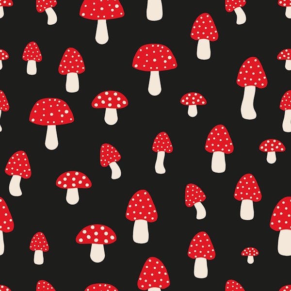 Retro Mushroom Polka Dots