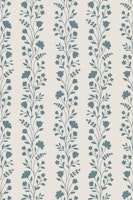 Dusty Blue Floral Vine Stripes behang