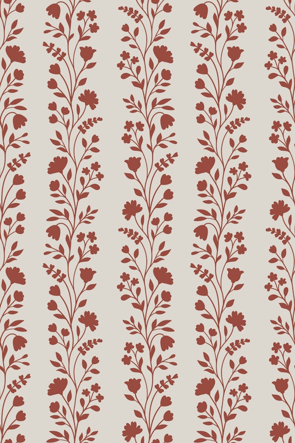 Warm Earthtone Floral Vines