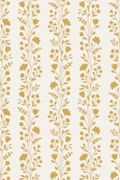 Warm Yellow Floral Vine Stripes behang