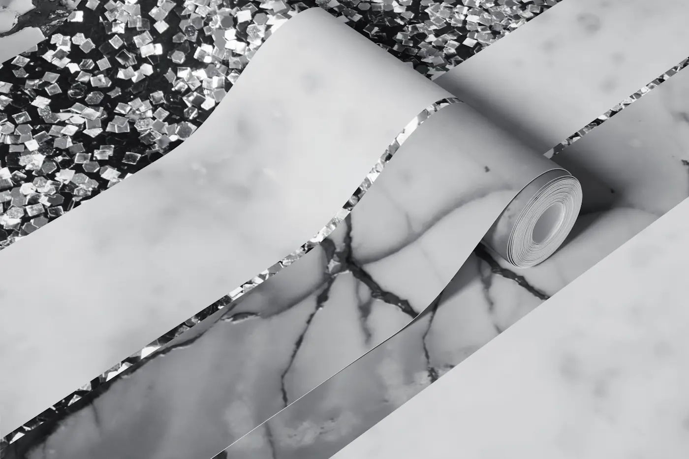 Leopard Marble Glitter Stripes Glam 4 wallpaper roll